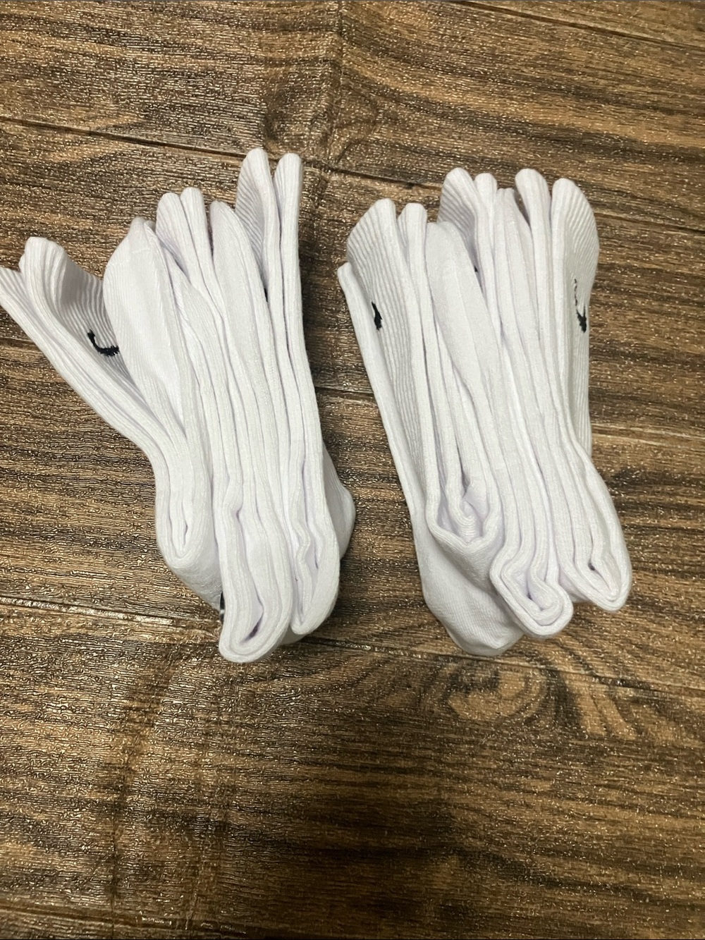 Nike White Crew Athletic Socks with Black Swoosh (Men) - Picture 3 of 5